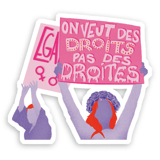Stickers Holographique On veut des droits pas des droites