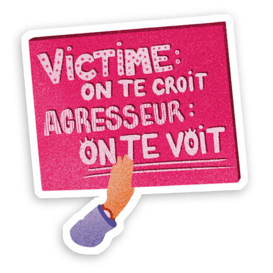 Stickers Holographique Victime on te croit