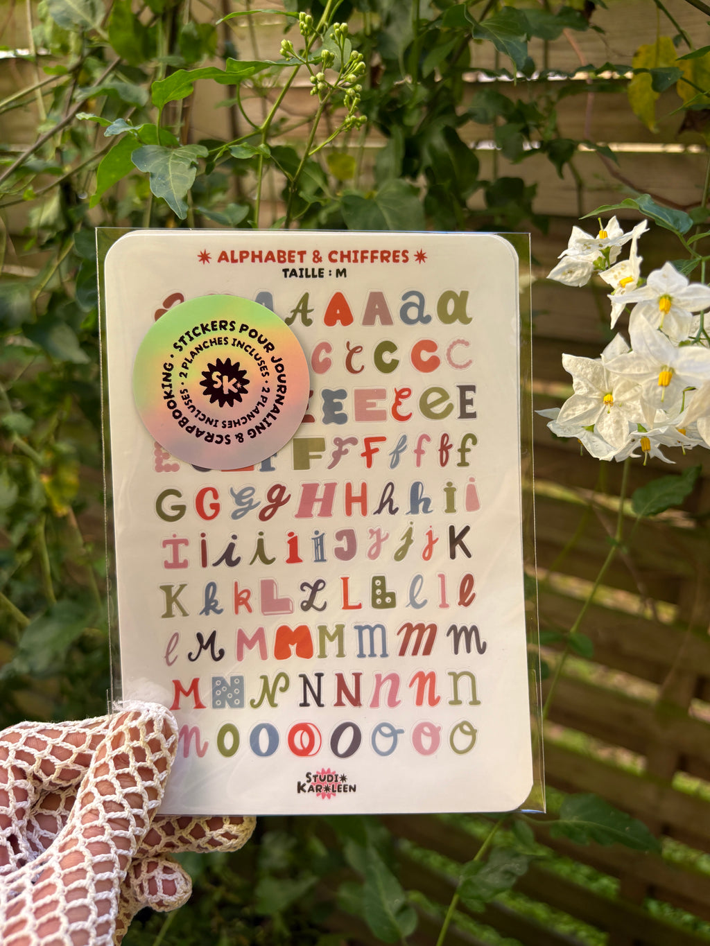 2 Planches de stickers Alphabet et chiffres lettres fines