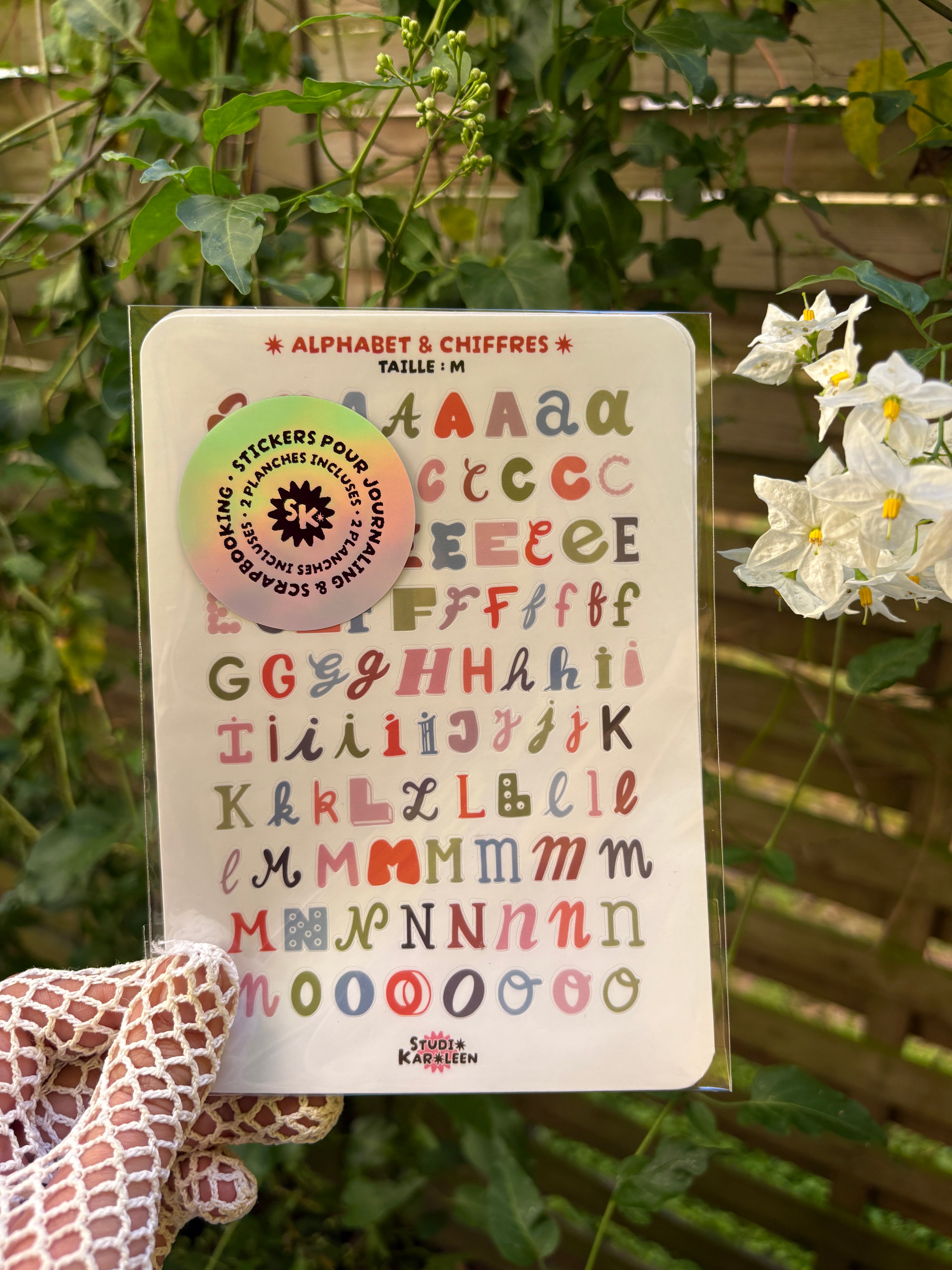 2 Planches de stickers Alphabet et chiffres lettres fines