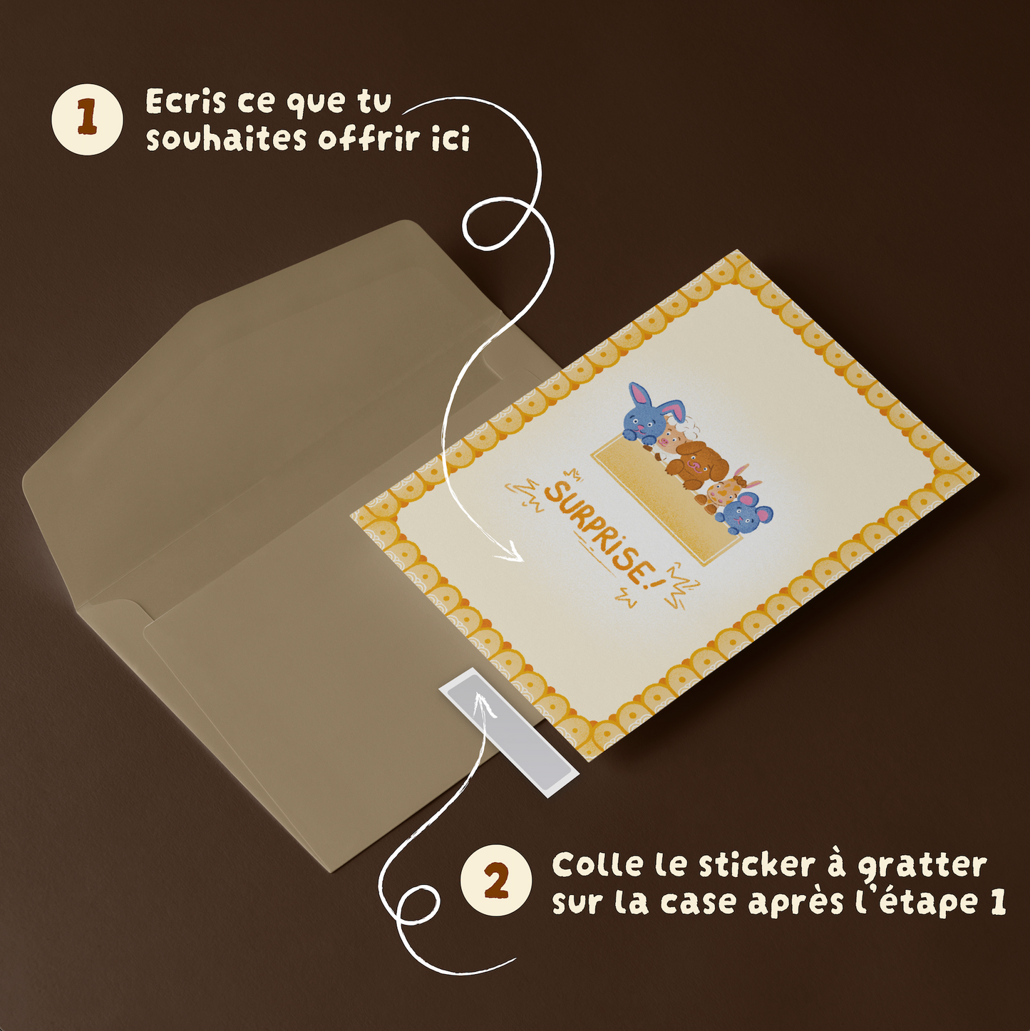 Carte à gratter Surprise Jaune