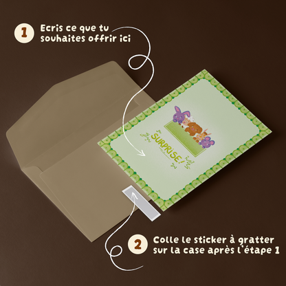 Carte à gratter Surprise Vert