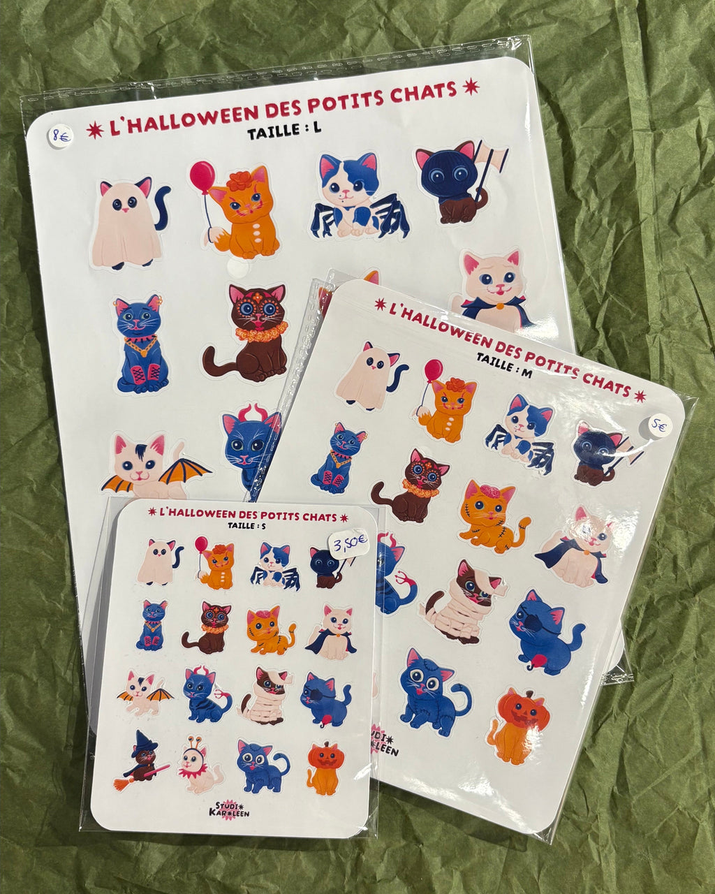 Planche de stickers L'Halloween des potits chats