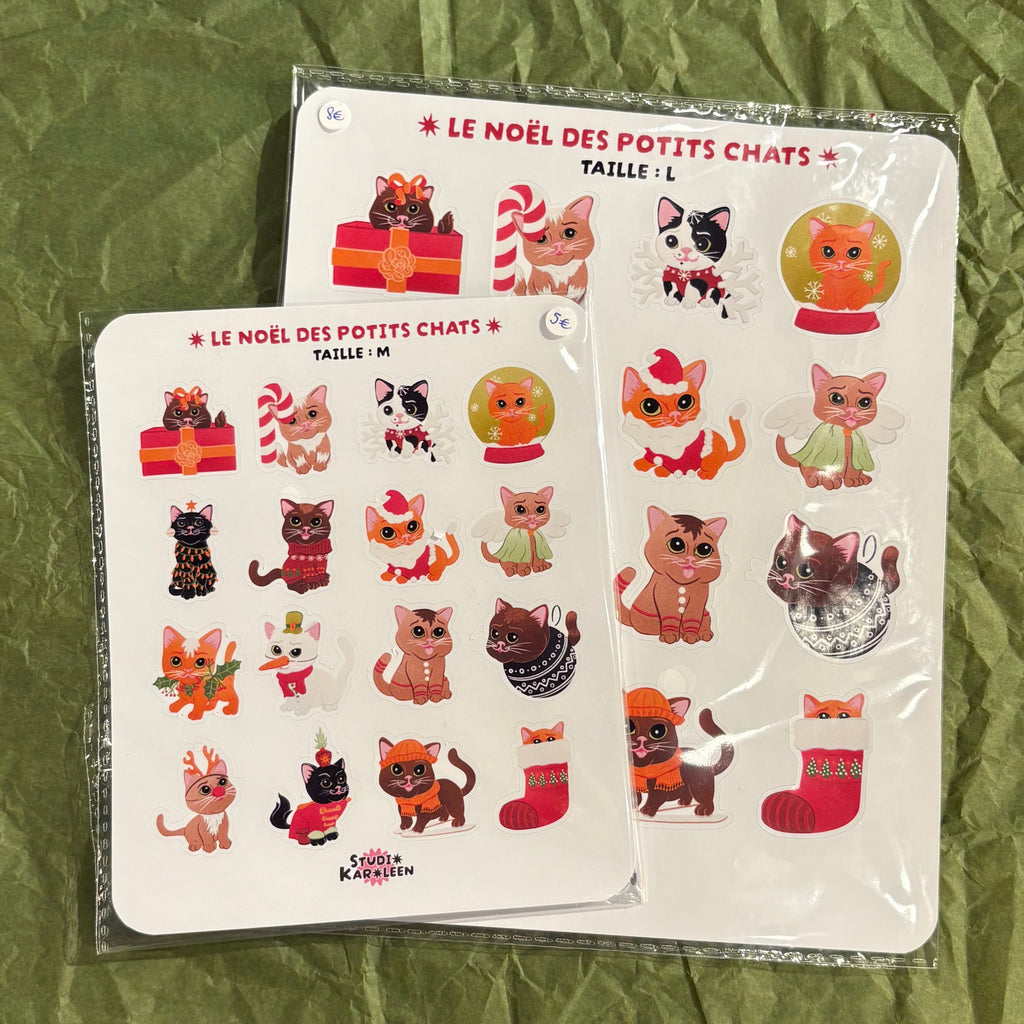 Planche de stickers Le Joyeux Noël des potits chats