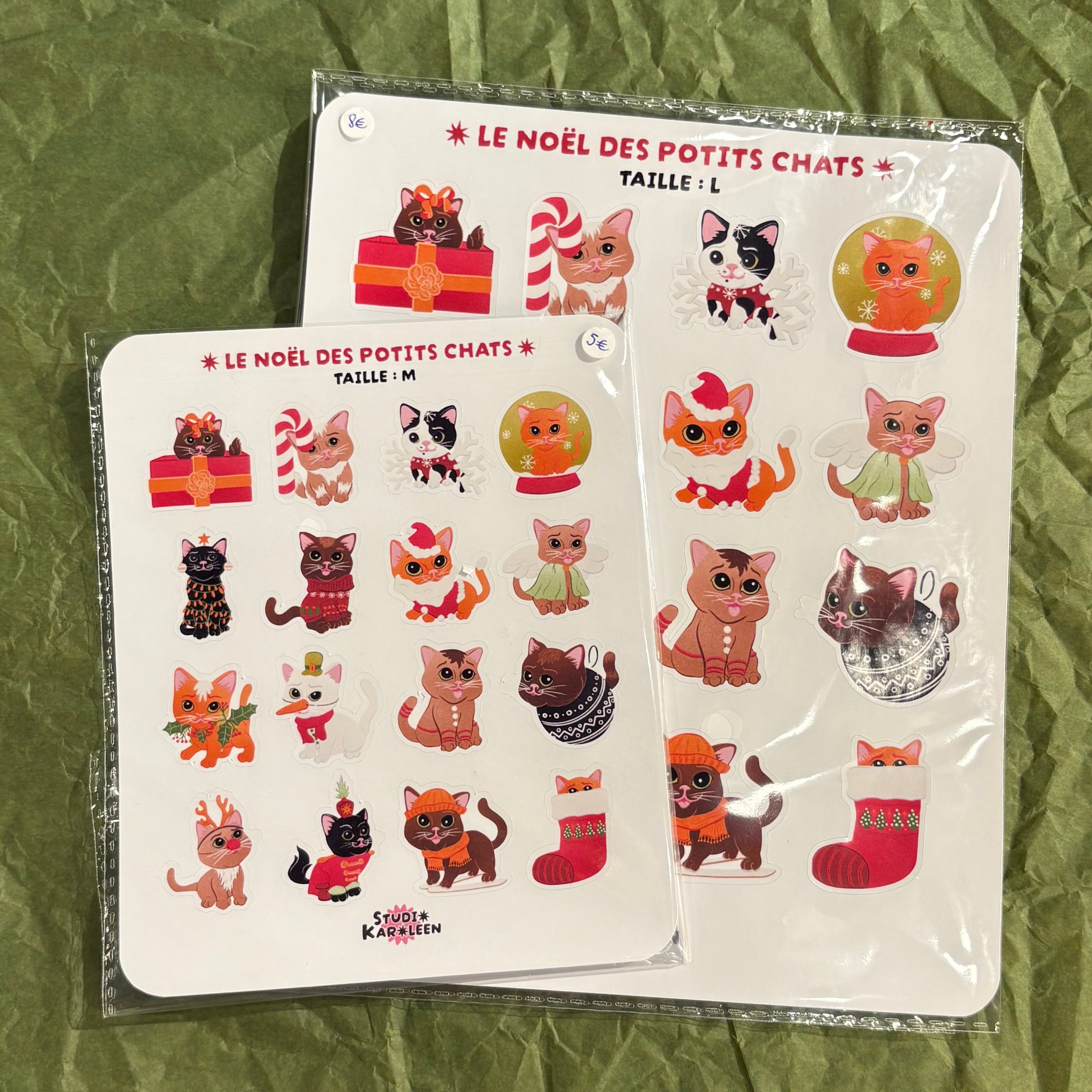 Planche de stickers Le Joyeux Noël des potits chats
