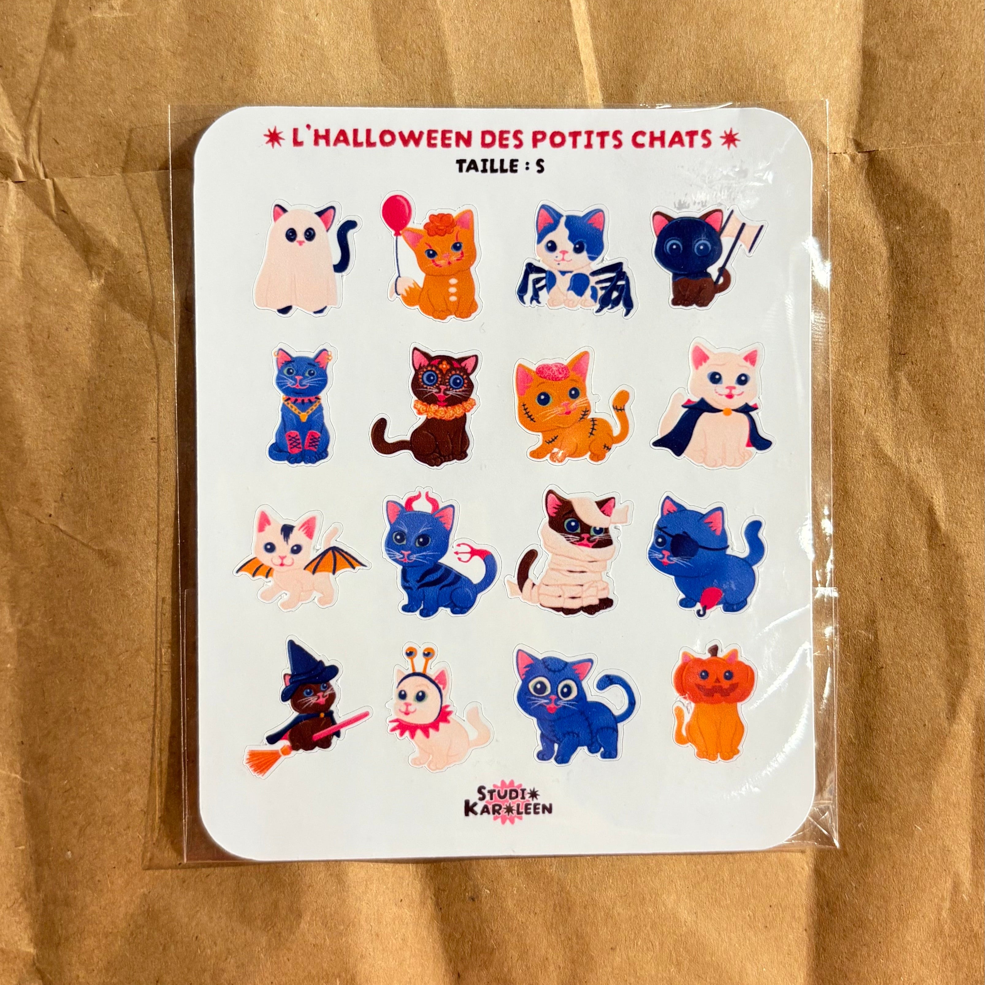 Planche de stickers L'Halloween des potits chats