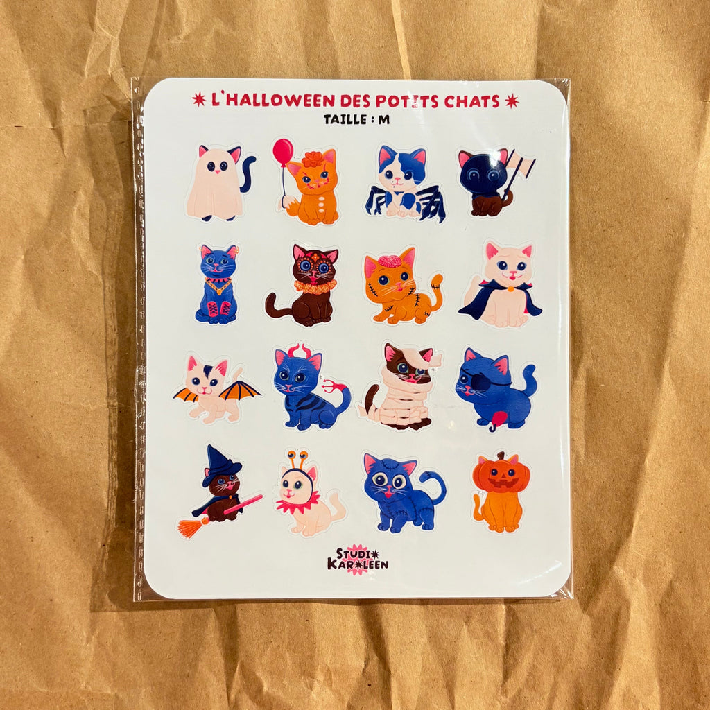Planche de stickers L'Halloween des potits chats