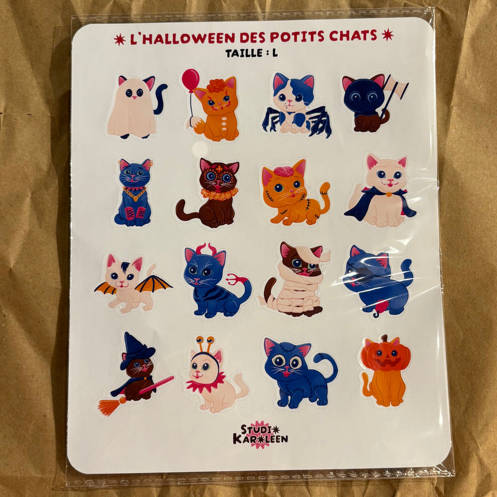 Planche de stickers L'Halloween des potits chats