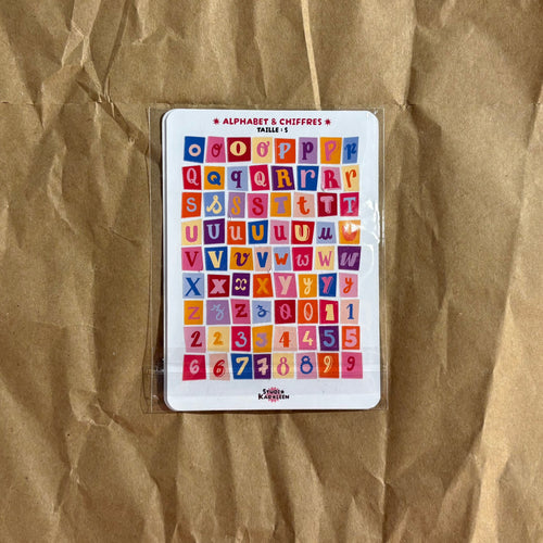 2 Planches de stickers Alphabet et chiffres