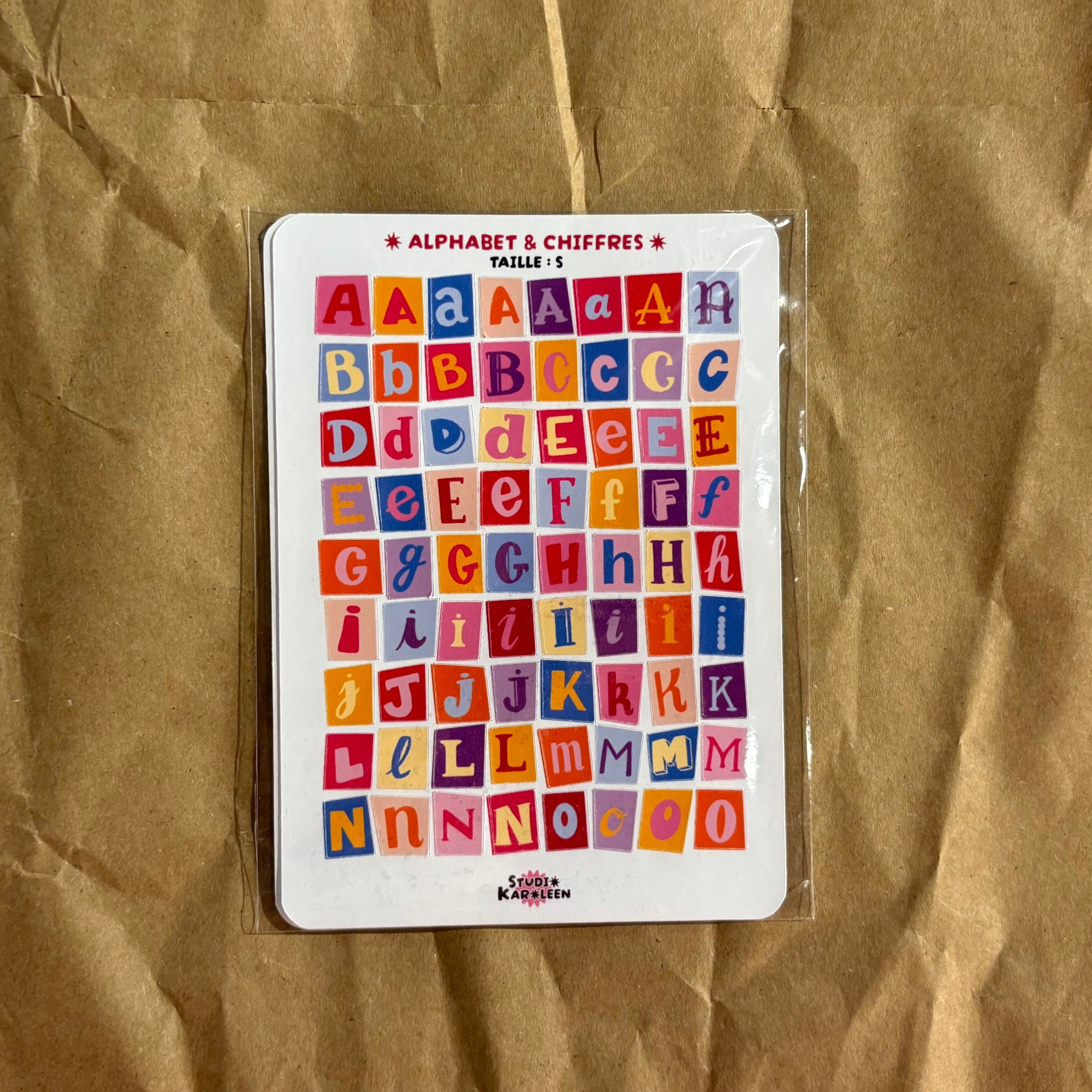 2 Planches de stickers Alphabet et chiffres