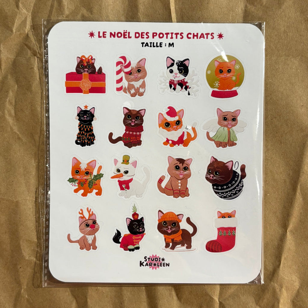 Planche de stickers Le Joyeux Noël des potits chats