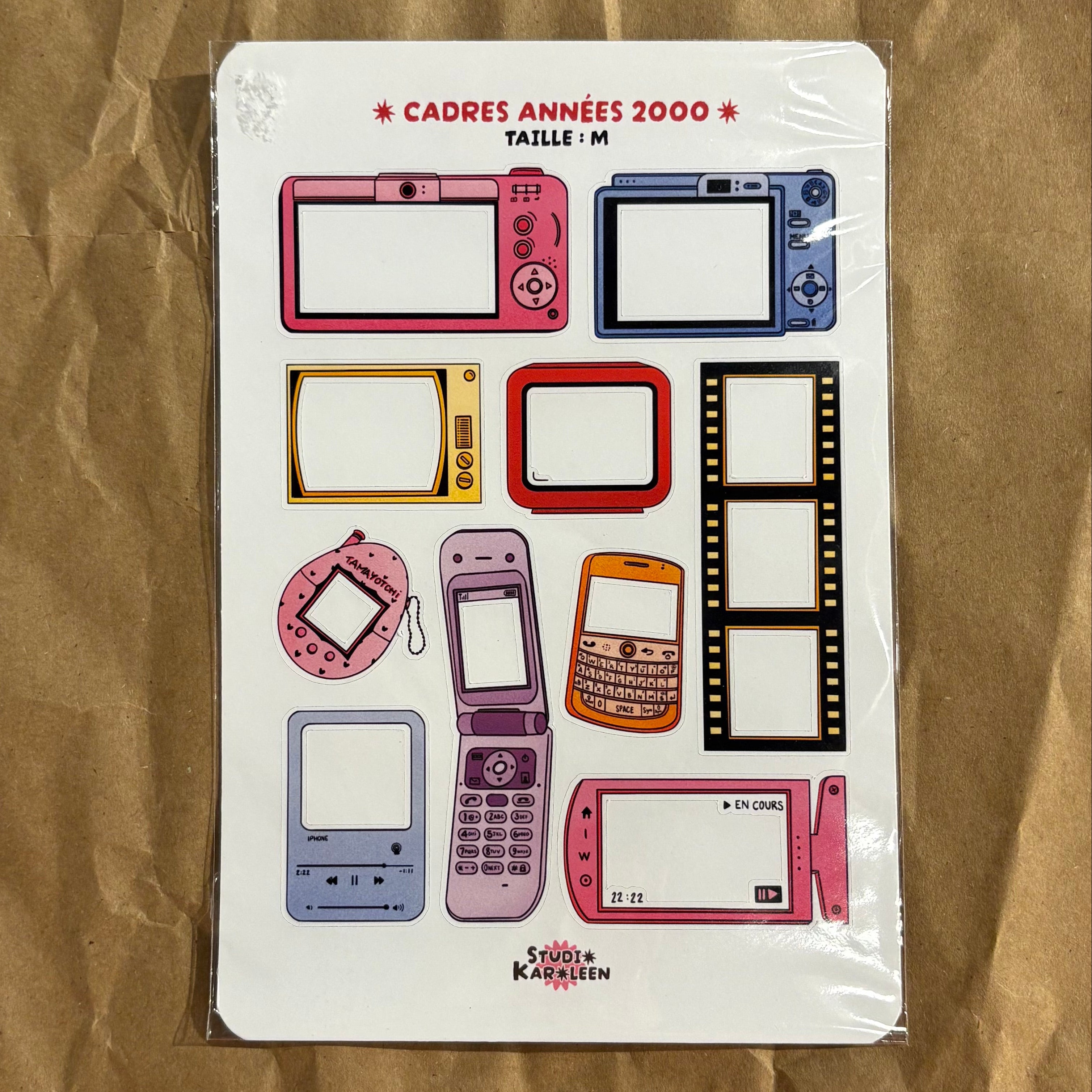 Planche de stickers Cadres années 2000