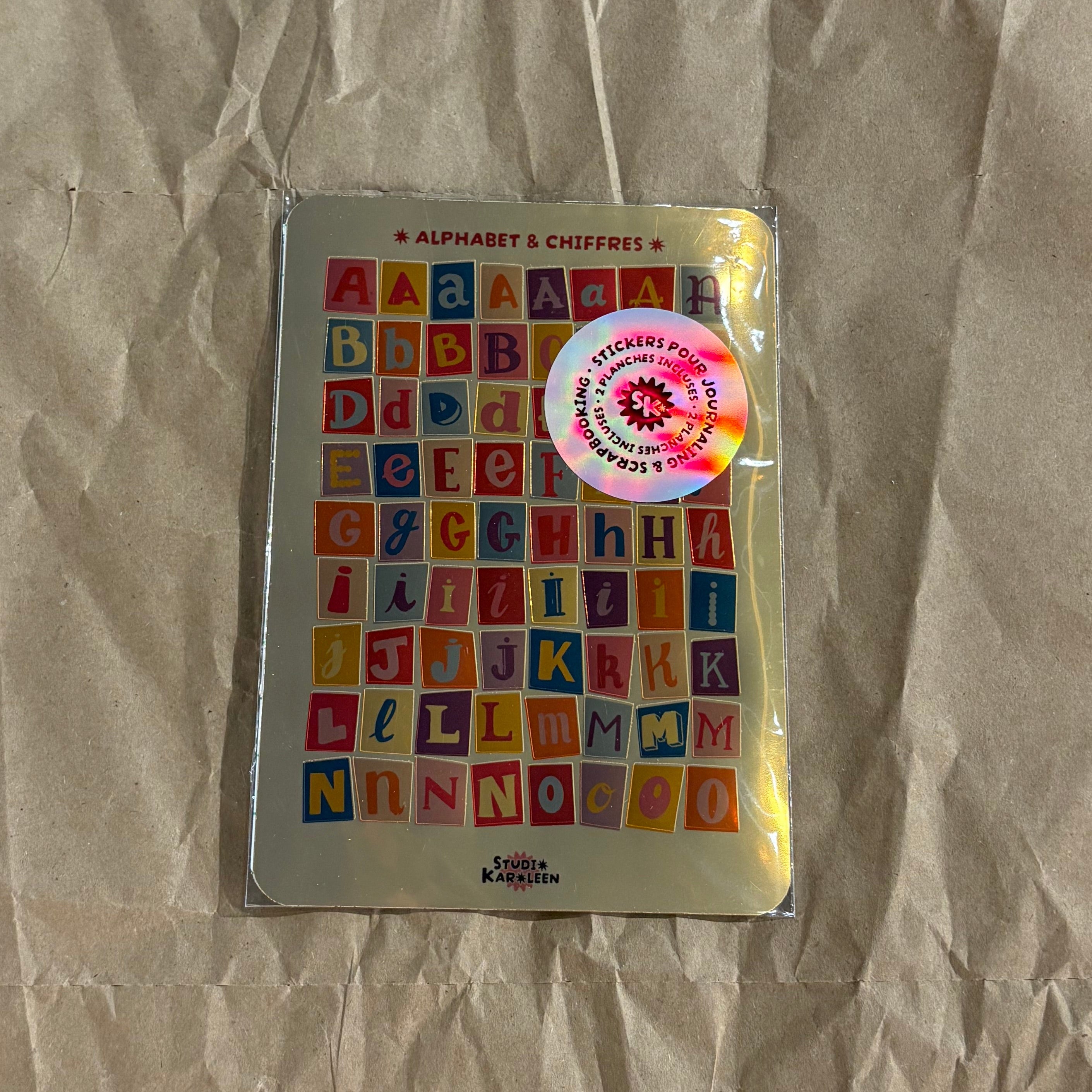 2 Planches de stickers Alphabet et chiffres