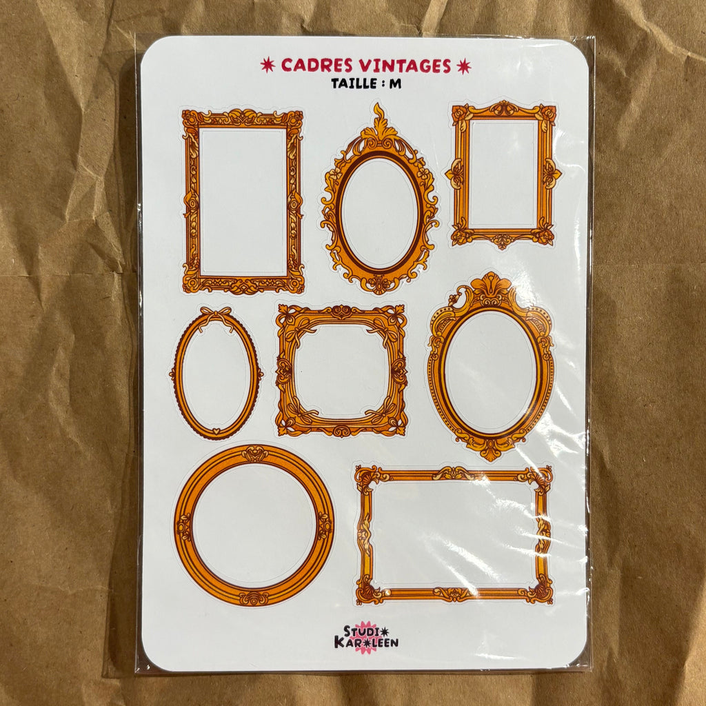 Planche de stickers Cadres vintages