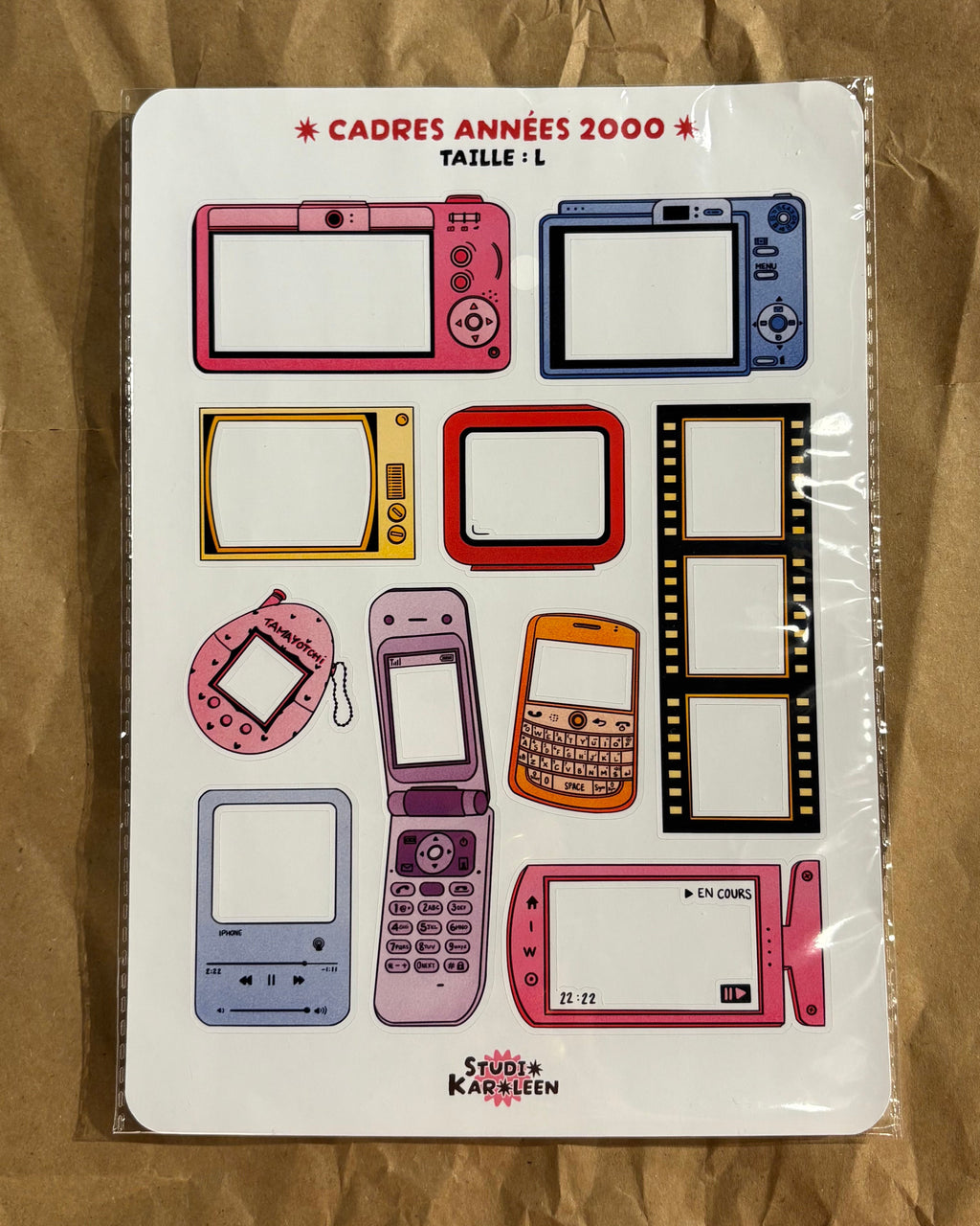 Planche de stickers Cadres années 2000