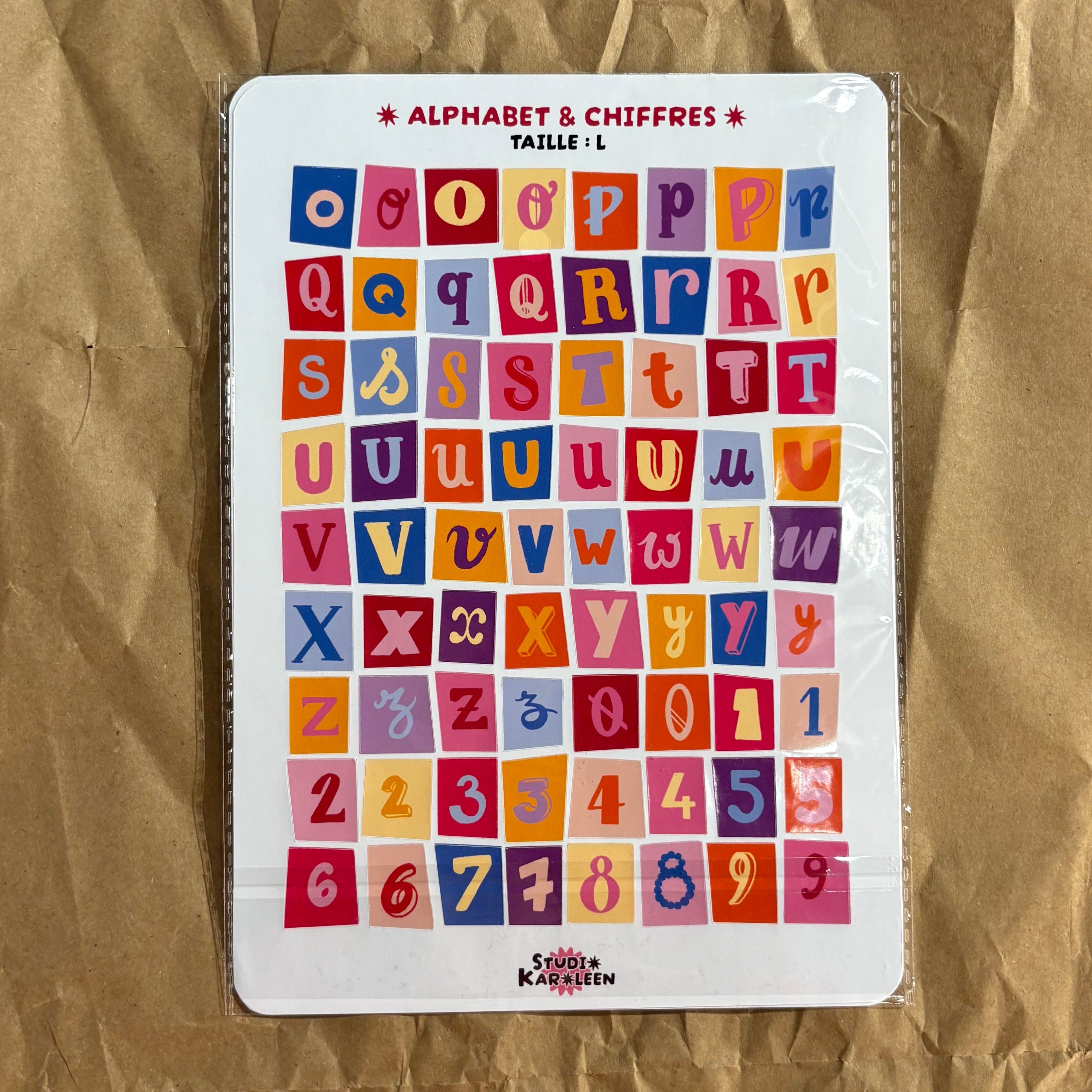 2 Planches de stickers Alphabet et chiffres