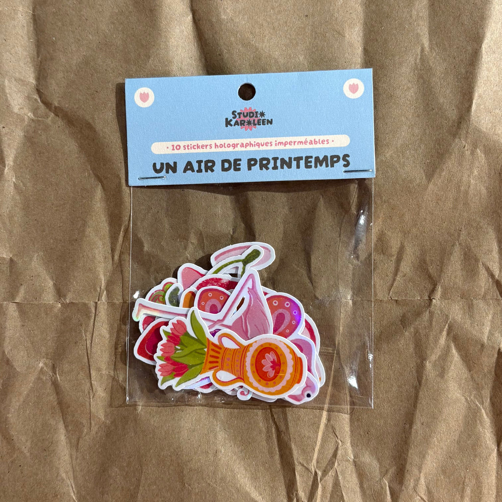 Pack de 10 Stickers Holographique Un air de printemps