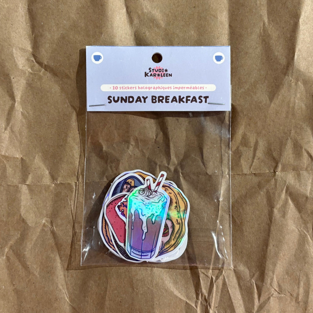 Pack de 10 Stickers Holographique Sunday Brunch