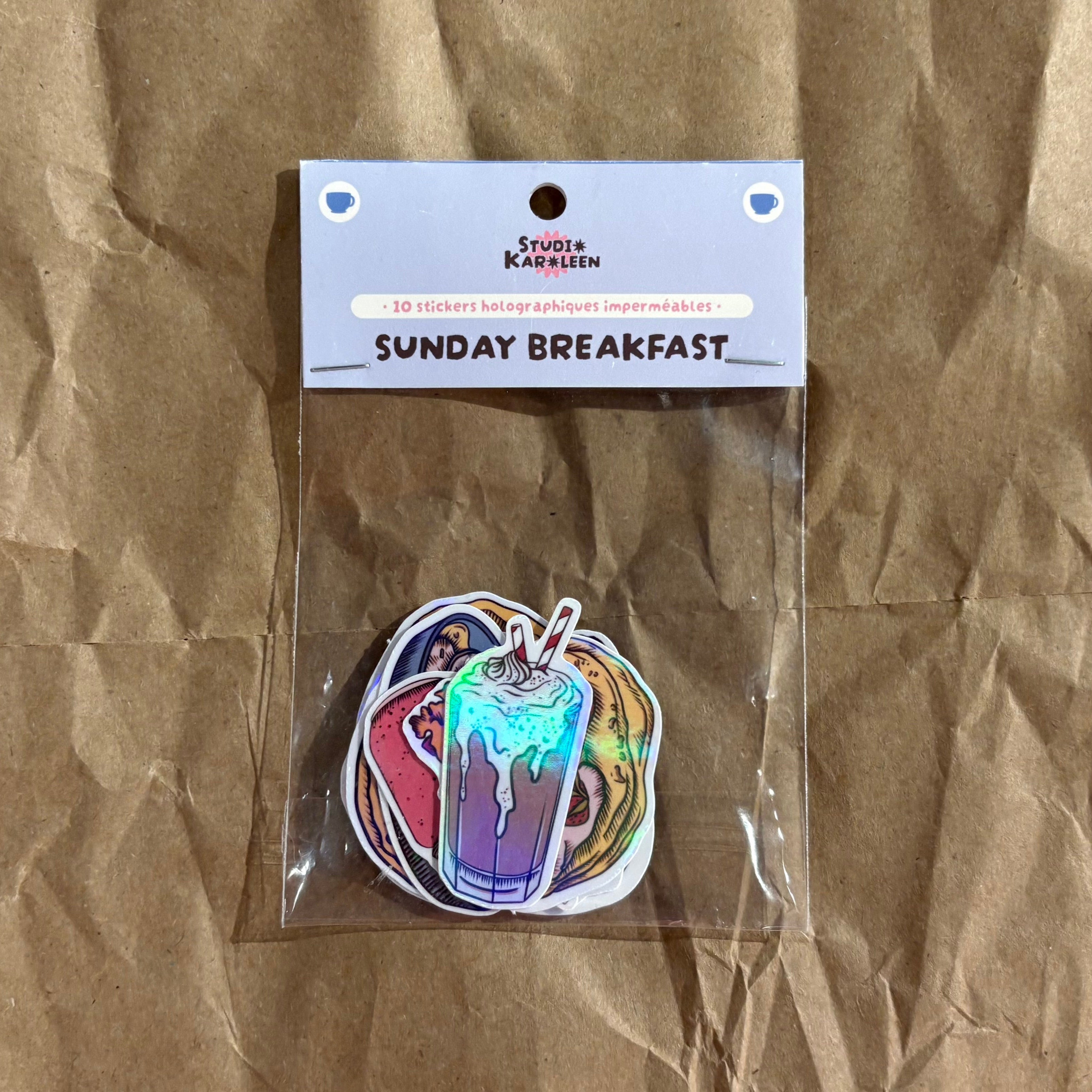 Pack de 10 Stickers Holographique Sunday Brunch