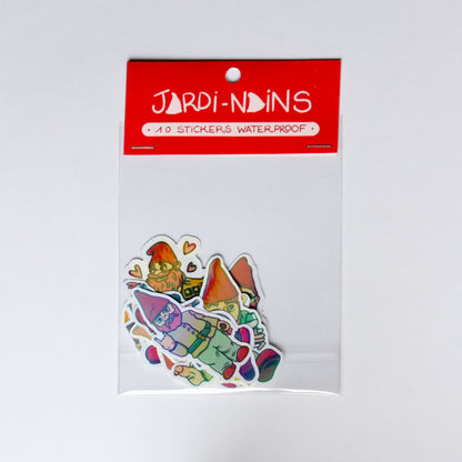 Pack de 10 Stickers Holographique Jardi-nains