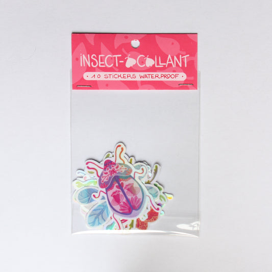 Pack de 10 Stickers Holographique Insect-ocollant