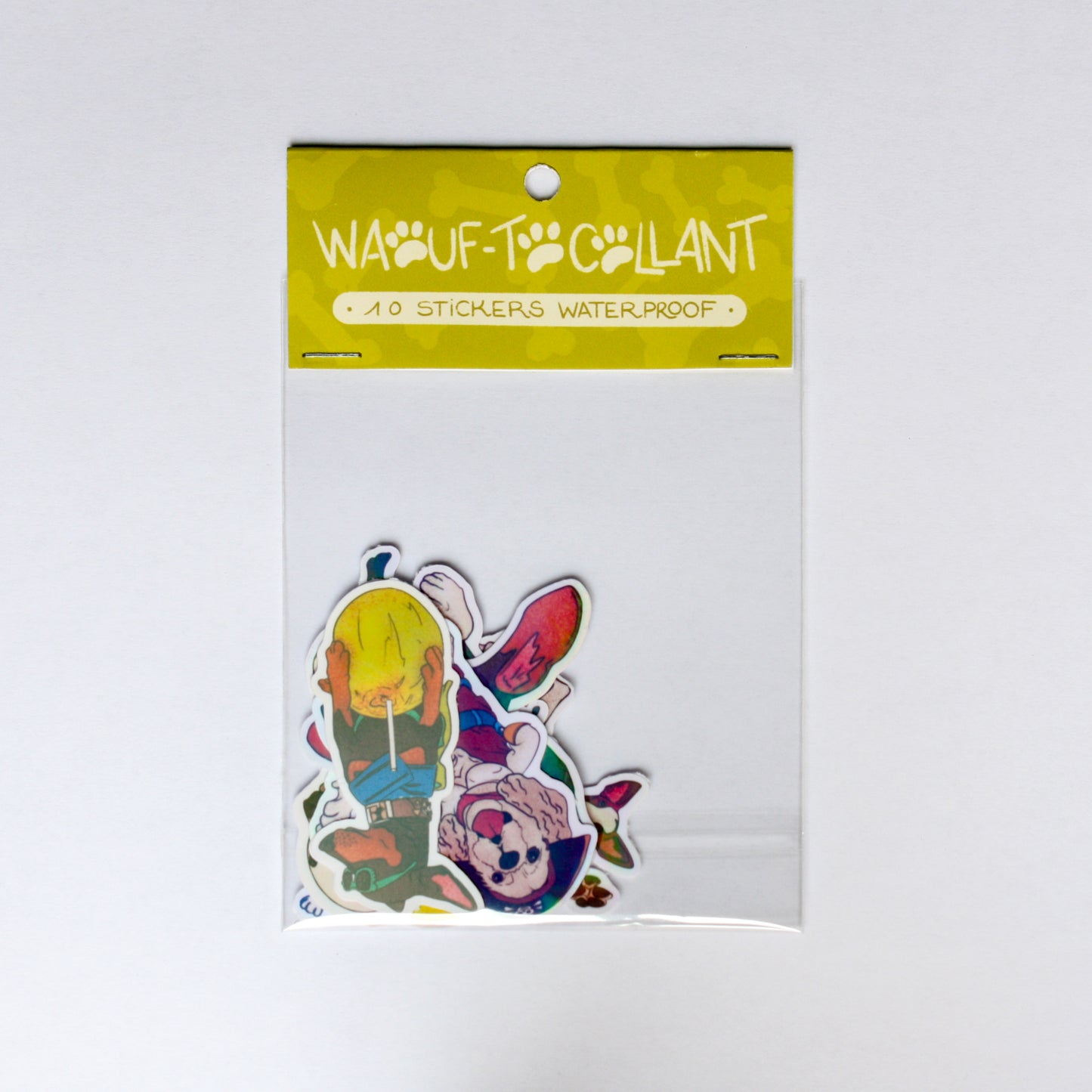 Pack of 10 Holographic Stickers Waouf-tocollant