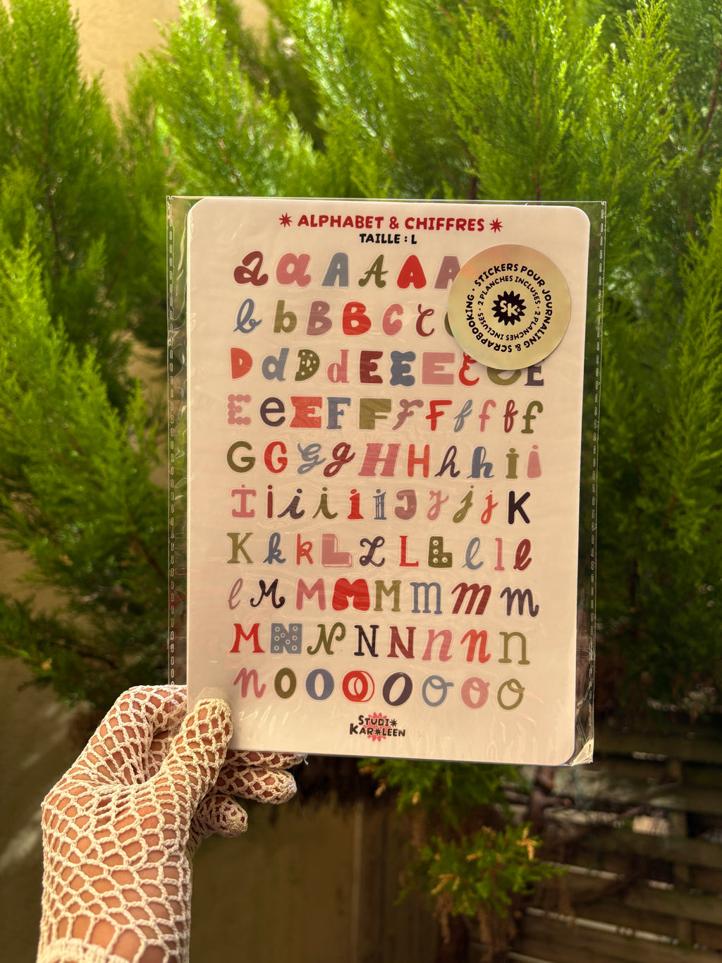 2 Planches de stickers Alphabet et chiffres lettres fines