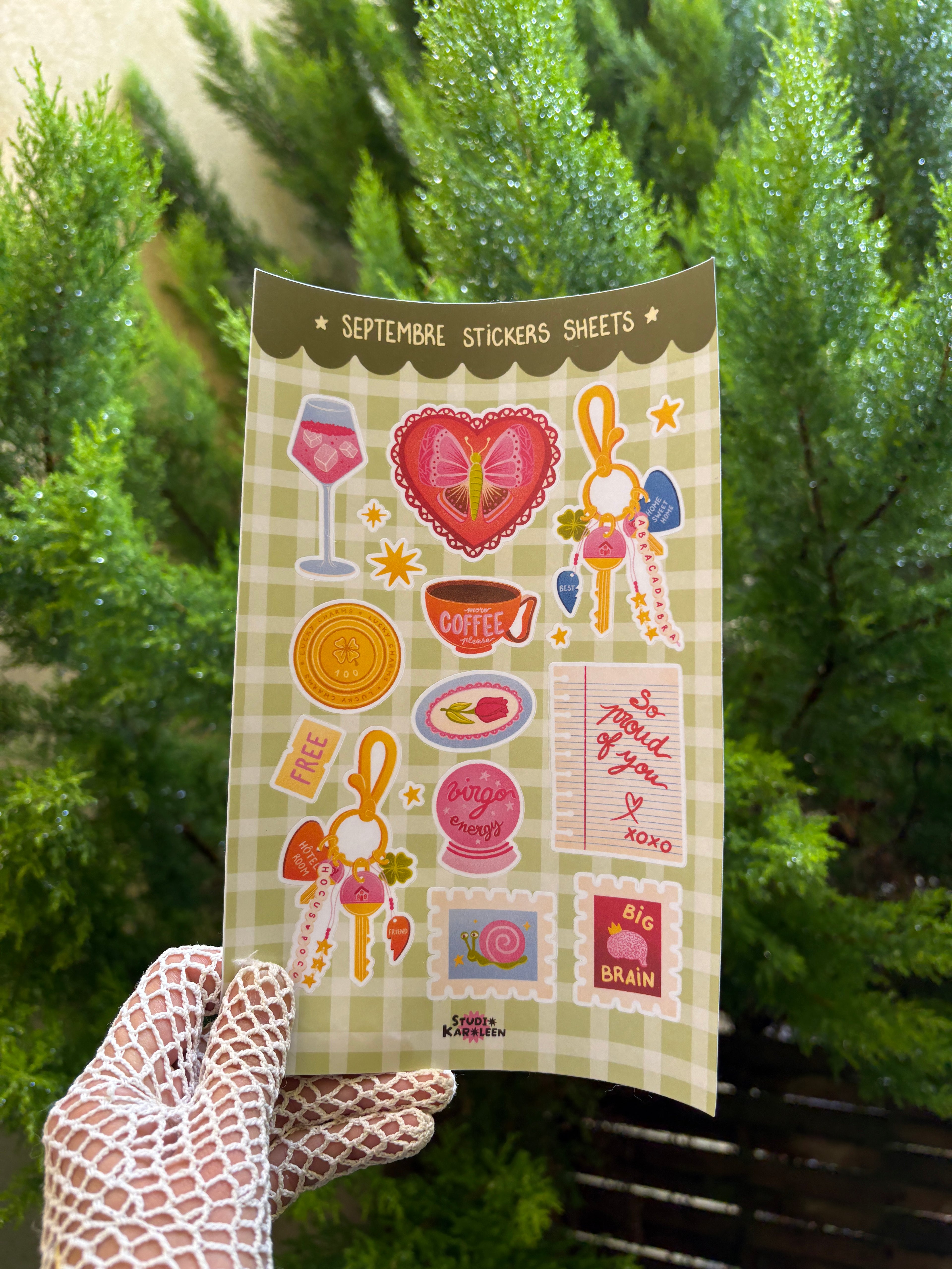 Planche de stickers September trinkets