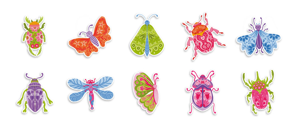 Pack de 10 Stickers Holographique Insect-ocollant