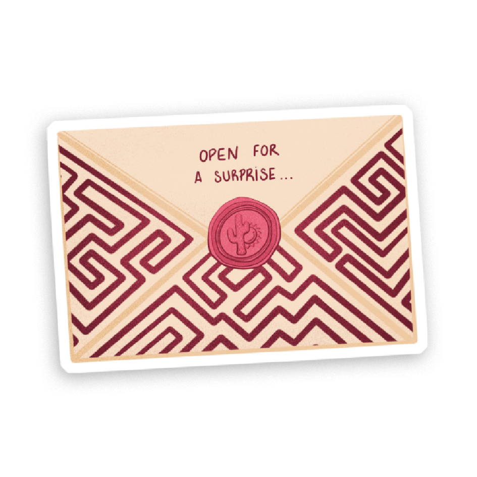 Stickers Holographique Enveloppe Open for a surprise