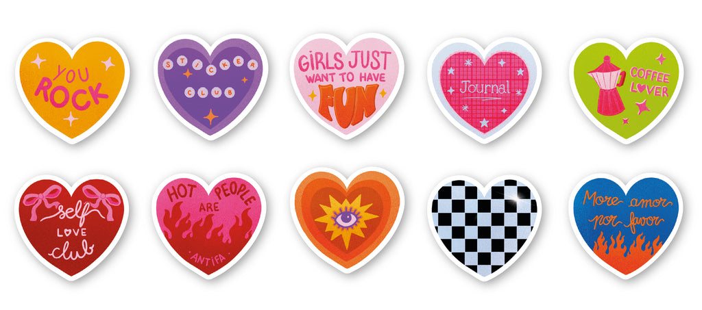 Pack de 10 Stickers Holographique Love trinket