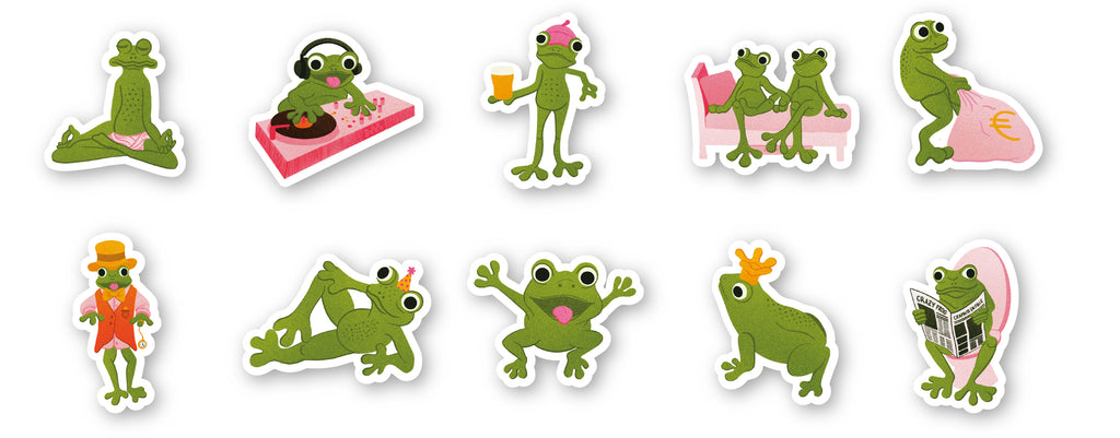 Pack de 10 Stickers Holographique Crapaud-tocollant