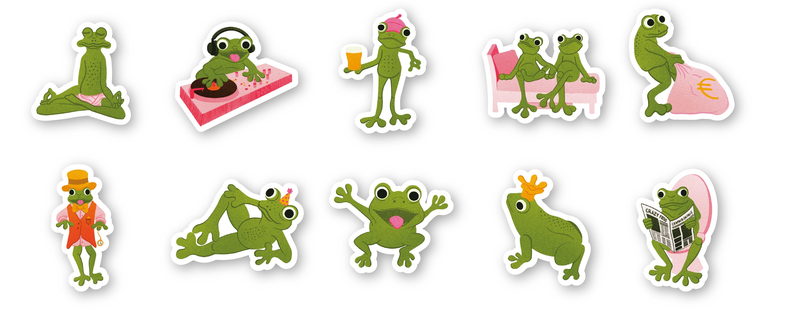 Pack de 10 Stickers Holographique Crapaud-tocollant