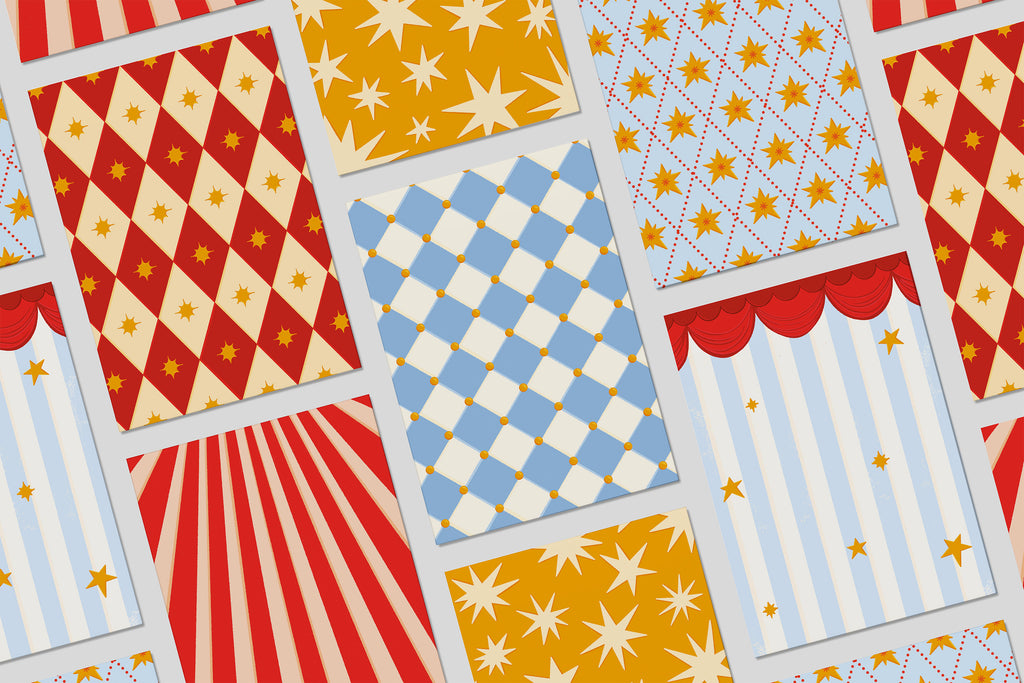 6 Fonds adhésifs Circus