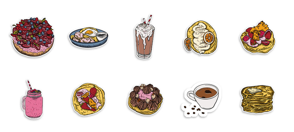 Pack de 10 Stickers Holographique Sunday Brunch
