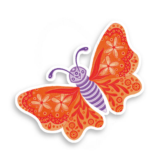 Stickers Holographique Orange Butterfly