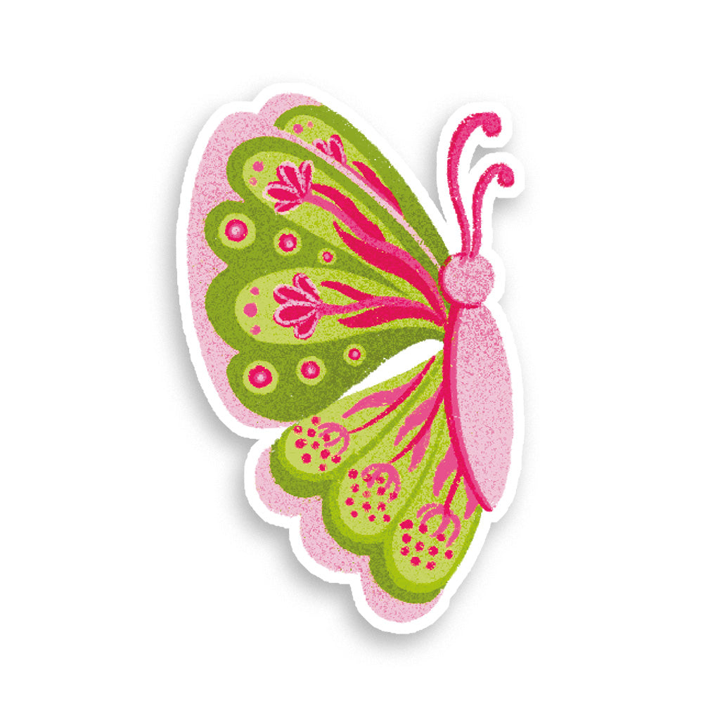 Holographic Pink Butterfly Stickers