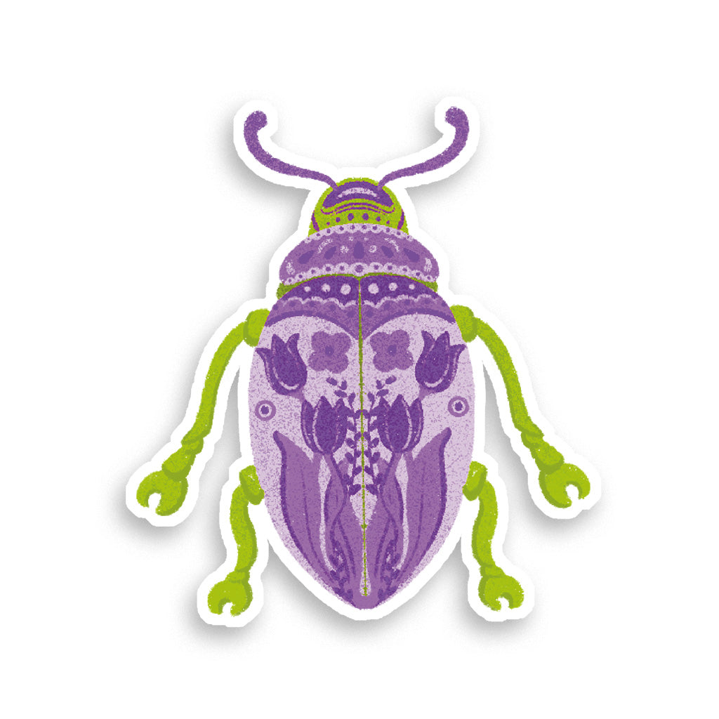 Holographic Scarab Purple &amp; Green Stickers