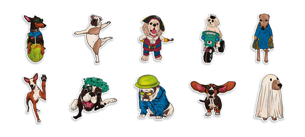 Pack de 10 Stickers Holographique Waouf-tocollant