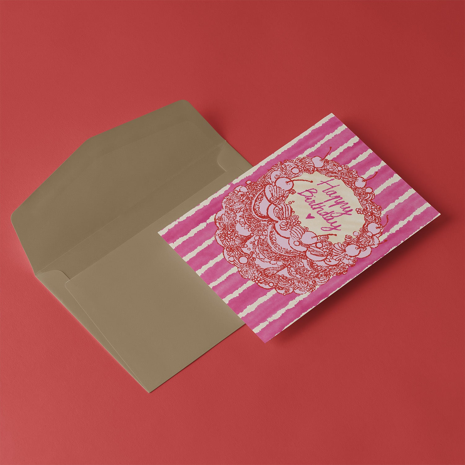 Carte d'anniversaire Gâteau Happy Birthday